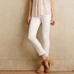 Pilcro Stet Mid-Rise Jeans, White, Size 27 Petite